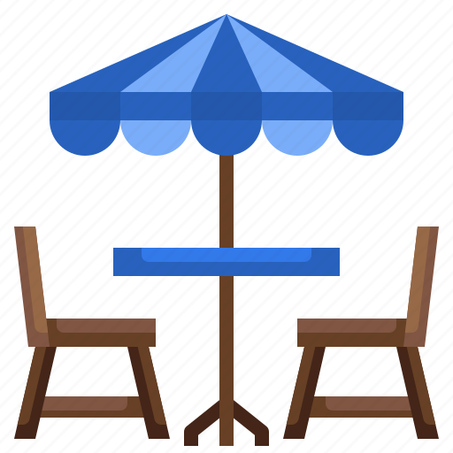 Chairs, restaurant, sun, terrace, umbrella icon - Download on Iconfinder