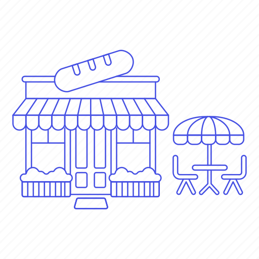Bakery, pastry, patisserie, belgian, building, parasol, city icon - Download on Iconfinder
