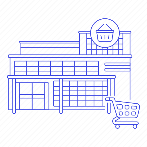 Building, cart, city, convenience, food, grocery, market icon - Download on Iconfinder