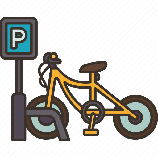 Bicycle, parking, vehicle, street, transport icon - Download on Iconfinder