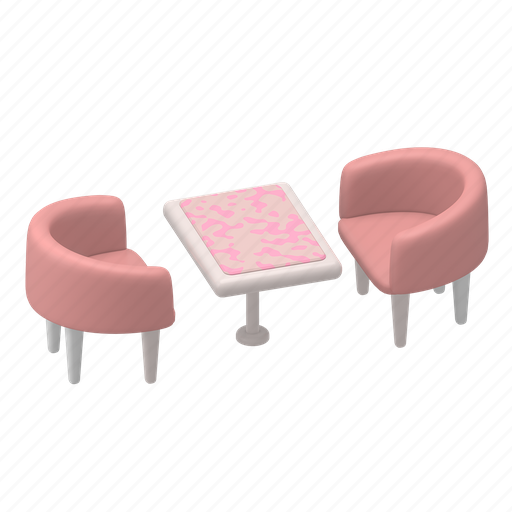 Furniture, table, chairs, dining, room, cafe 3D illustration - Download on Iconfinder