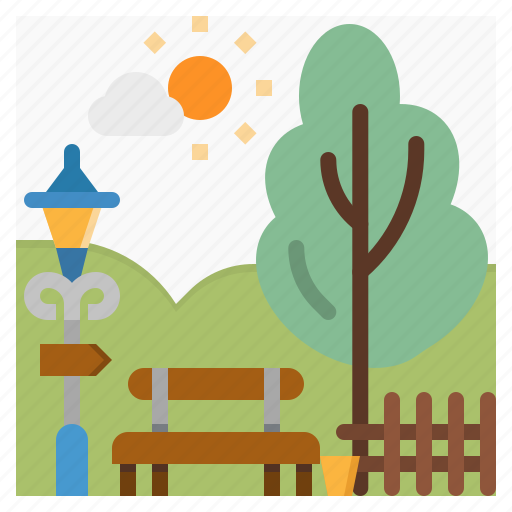 Bench, city, lamp, park, tree icon - Download on Iconfinder
