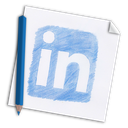 in, linked, linkedin, color pencil, colour pencil, hand-drawn, linked-in, media, network, page, paper, pencil, social