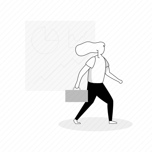 Business, woman, monochrome illustration - Download on Iconfinder