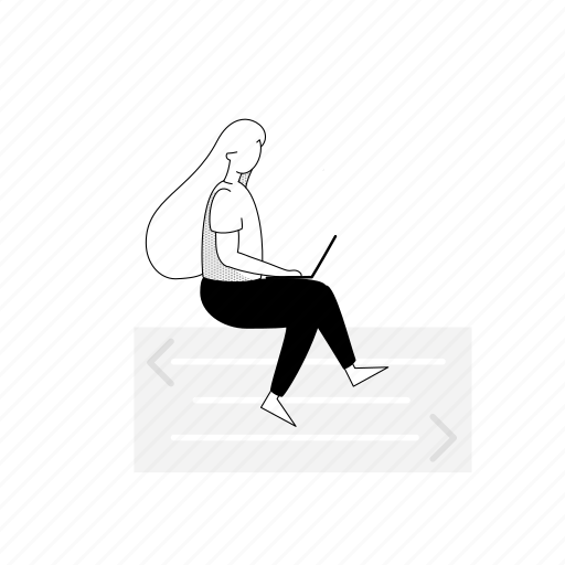 Developer, woman, monochrome illustration - Download on Iconfinder