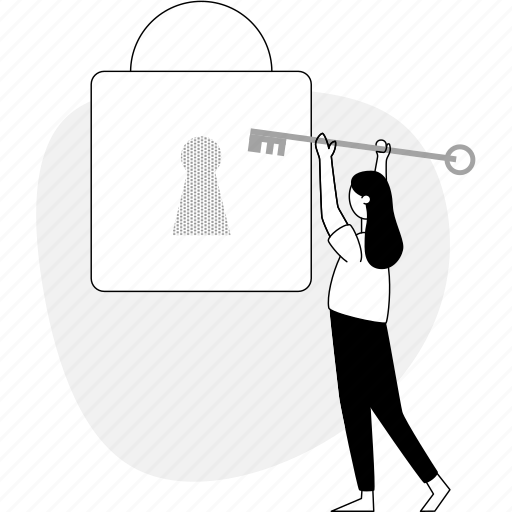 Unlock, monochrome illustration - Download on Iconfinder