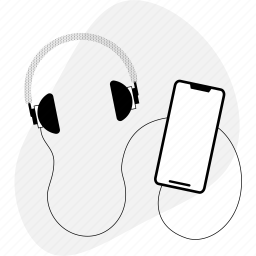 Headphones, monochrome illustration - Download on Iconfinder
