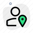location, pin, marker, single user