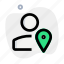 location, pin, marker, single user 