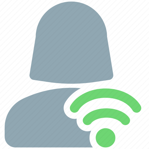 Single, woman, user, wifi, wireless icon - Download on Iconfinder