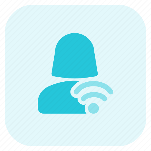 Single, woman, user, wifi, wireless icon - Download on Iconfinder