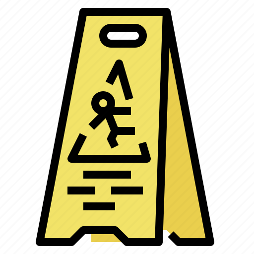Cleaning, floor, sign, warning, wet icon - Download on Iconfinder