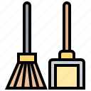 broom, brush, cleaner, dirt, dustpan 