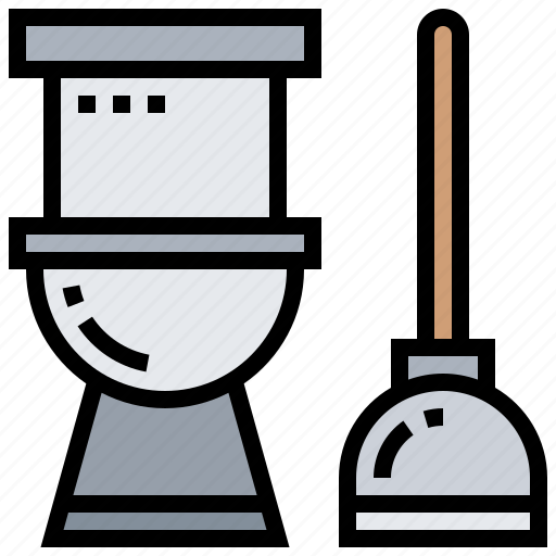 Bathroom, clean, plunger, toilet, unclog icon - Download on Iconfinder