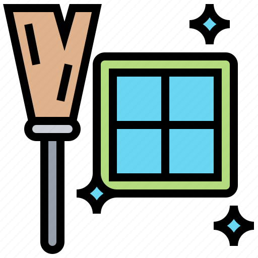 Broom, brush, cleaned, dust, window icon - Download on Iconfinder