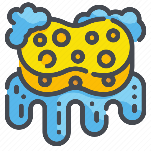 Bubbles, cleaning, hygienic, soap, sponge, washing, wiping icon - Download on Iconfinder