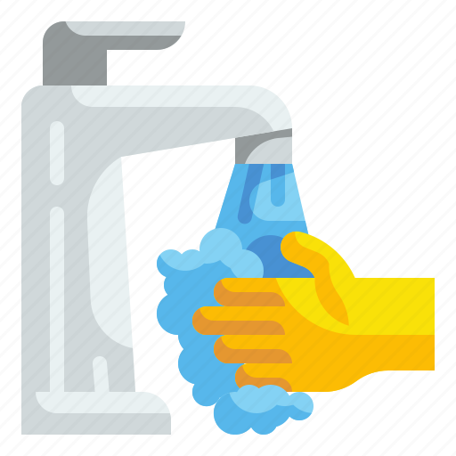 Bathing, bathtub, cleaning, hand, tap, wash, water icon - Download on Iconfinder