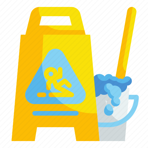 Bucket, cleaning, floor, mop, signaling, warning, wet icon - Download on Iconfinder