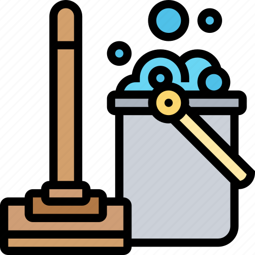 Sponge, mop, water, bucket, cleaning icon - Download on Iconfinder