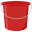 red, bucket, pail, tub, ruby, bin, water 