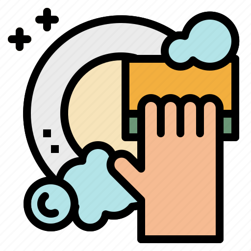 Cleaning, plates, sponge, wash, washing icon - Download on Iconfinder