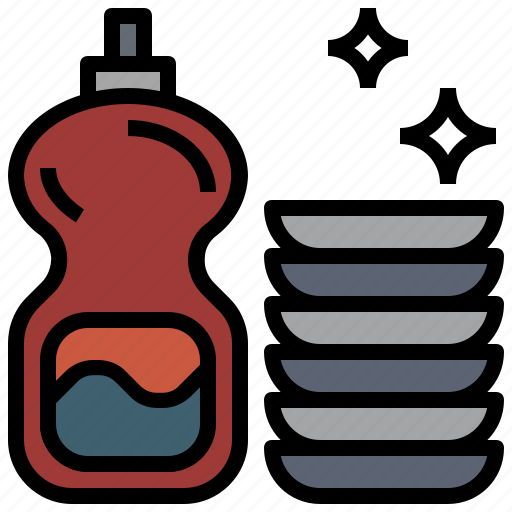 Cleaning, dish, dishes, liquid, plates, soap, washing icon - Download on Iconfinder
