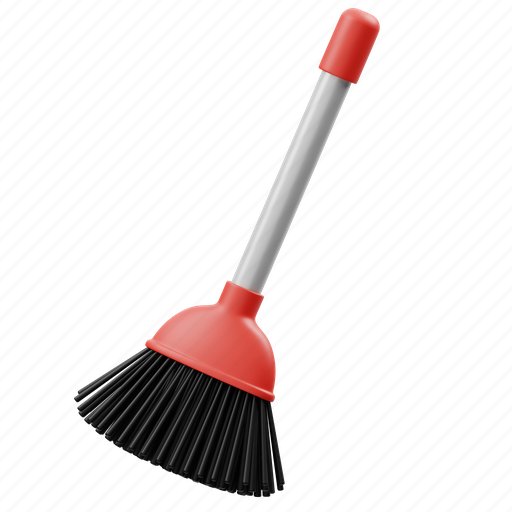 Broom, cleaning, clean, brush, cleaner, broomstick, housekeeping 3D illustration - Download on Iconfinder
