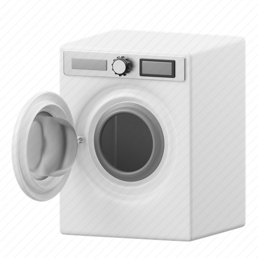 Washing, machine, washing machine, laundry, laundry-machine, cleaning, household 3D illustration - Download on Iconfinder