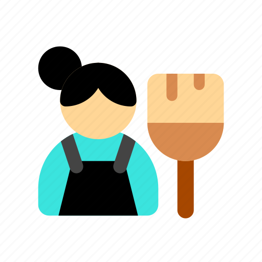 Housemaid, maid, domestic, worker, caretaker, cleaner, janitor icon - Download on Iconfinder