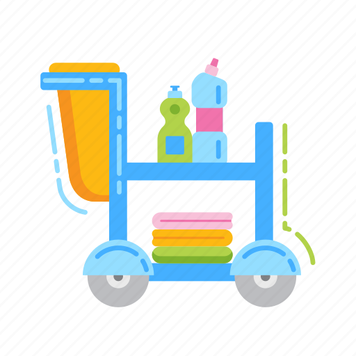 Cleaning, detergent, hotel, janitor, room, service, trolley icon - Download on Iconfinder