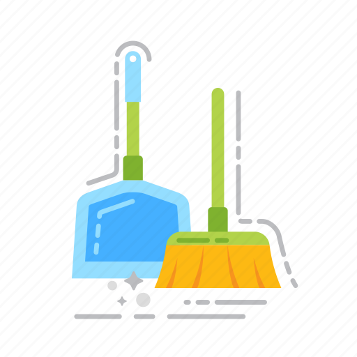 Broom, cleaning, floor, housekeeping, scoop, service, sweep icon - Download on Iconfinder