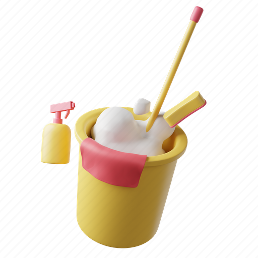 Cleaning, tools, tool, hygiene, housework, equipment, household 3D illustration - Download on Iconfinder