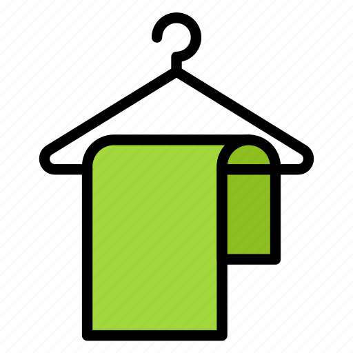 Cleaning, tools, towel, bath, bathroom, hanger, wet icon - Download on Iconfinder