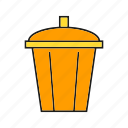 bin, bucket, contain, trash 