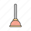 cleaning icon, plunger, toilet, tool 