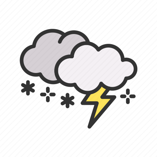 Snow thunderstorm, storm, snow, thunder, snowstorm, winter, hail icon - Download on Iconfinder