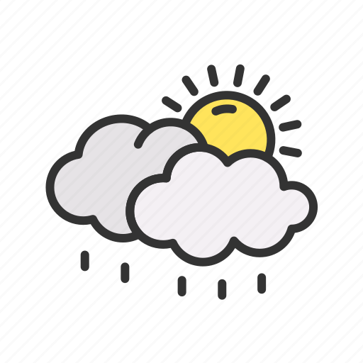 Sunny rainy, showers, mixed weather, umbrella, drops, rainy season, spring icon - Download on Iconfinder