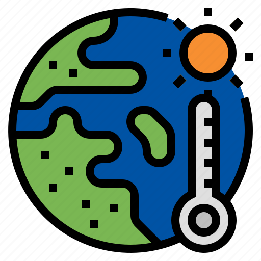 Earth, temperature, climate change, global average temperature, global warming icon - Download on Iconfinder