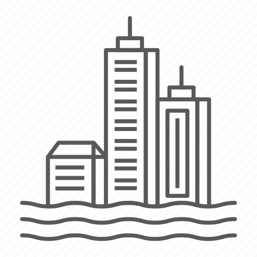 City, flood, climate, change, disaster, water, ecology icon - Download on Iconfinder