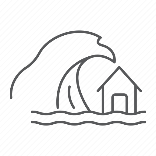 Tsunami, house, flood, ocean, wave, disaster, water icon - Download on Iconfinder