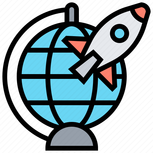 Earth, global, planet, rocket, world icon - Download on Iconfinder