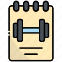 notepad, workout, exercise, list, lifestyle, document