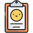 clipboard, smile, vote, feedback, happiness