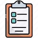 clipboard, list, checklist, report, document, business