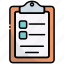 clipboard, list, checklist, report, document, business 