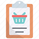 clipboard, shopping, list, checklist, shopping list, report, document