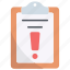 clipboard, document, warninng, report, important, file 