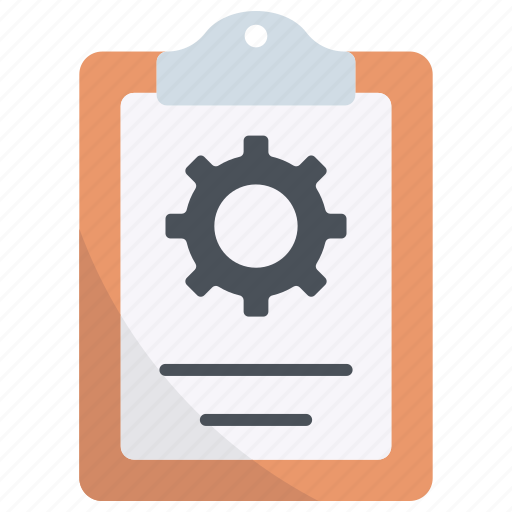 Clipboard, document, setting, preferences, management, cogwheel icon - Download on Iconfinder