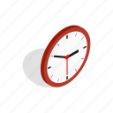 clock, hour, isometric, minute, time, wall, watch