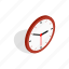 clock, hour, isometric, minute, time, wall, watch 
